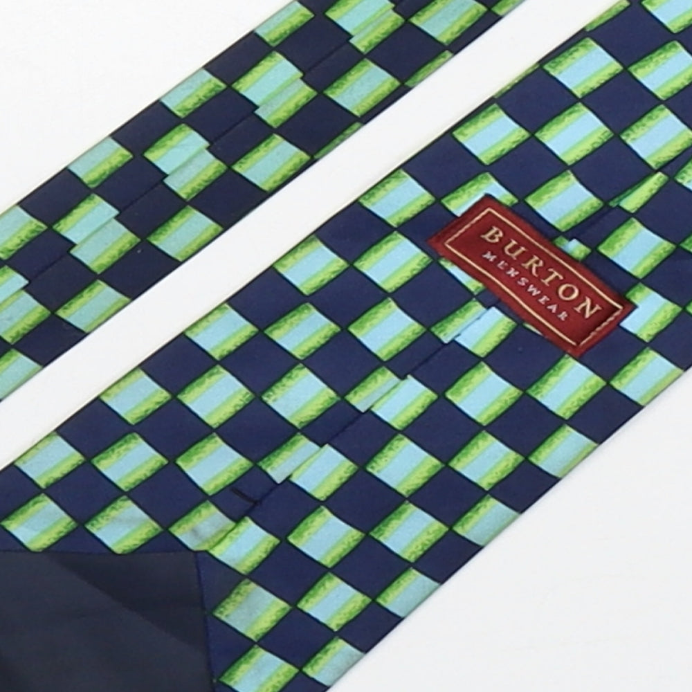 Burton Mens Multicoloured Plaids & Checks Polyester Pointed Tie One Size