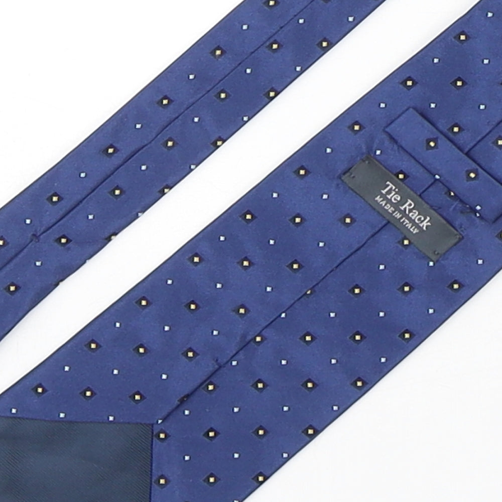 Tie Rack Mens Blue Geometric Silk Pointed Tie One Size