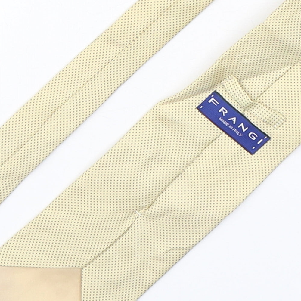 Frangi Mens Yellow Polka Dot Silk Pointed Tie One Size