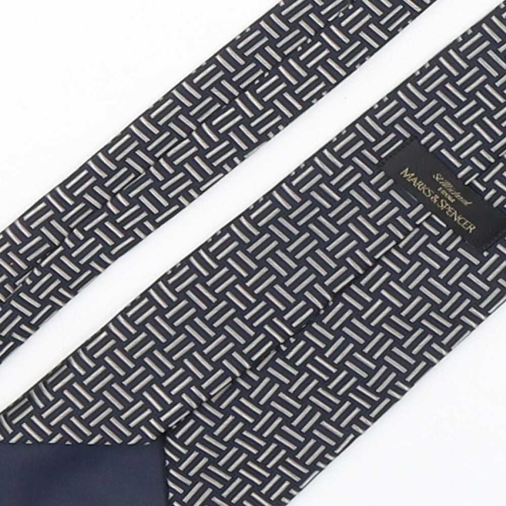 Marks & Spencer Mens Multicoloured Geometric Polyester Pointed Tie One Size