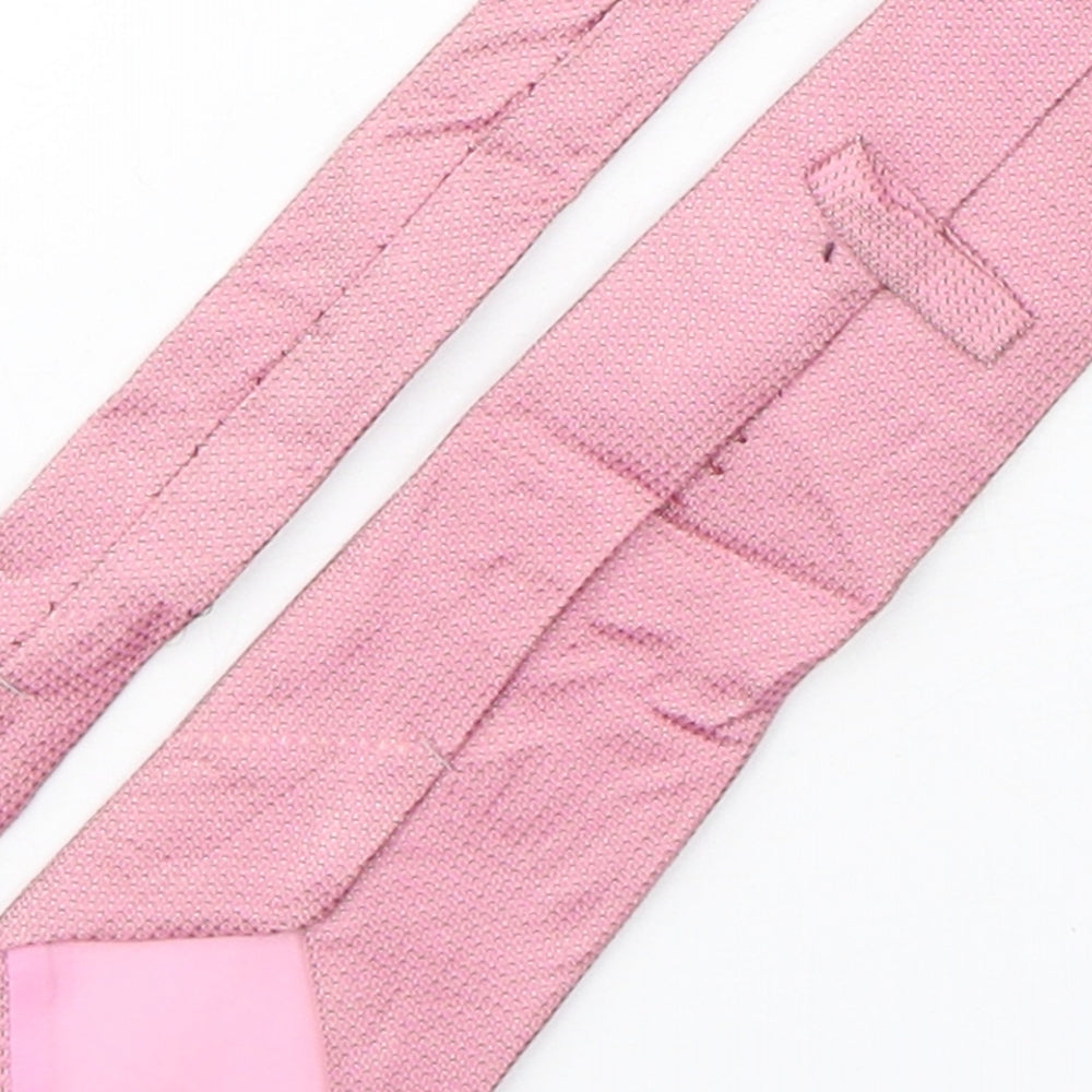 BHS Mens Pink Grenadine Silk Pointed Tie One Size
