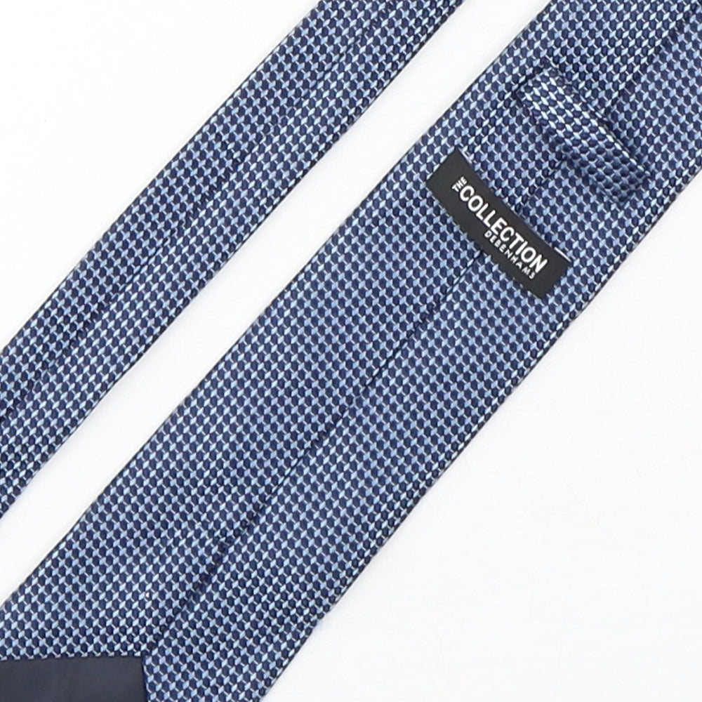 Debenhams Mens Blue Geometric Polyester Pointed Tie One Size