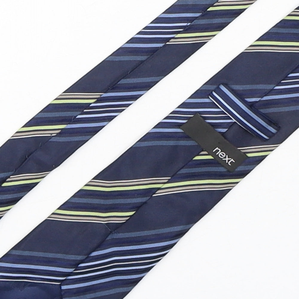 Next Mens Multicoloured Striped Silk Pointed Tie One Size