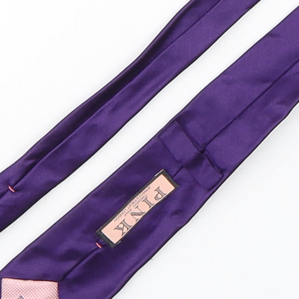 Pink Mens Purple Silk Pointed Tie One Size