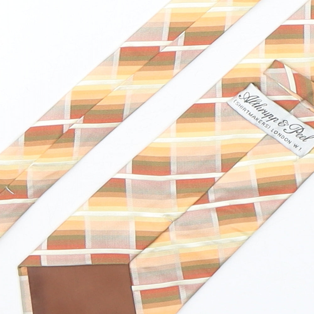 Althrupp & Peel Mens Multicoloured Plaids & Checks Silk Pointed Tie One Size