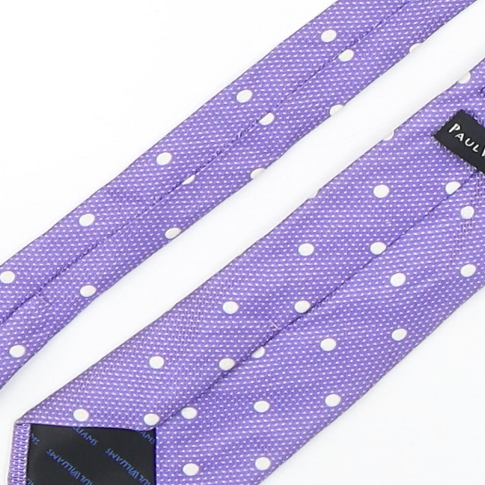 Paul Williams Mens Purple Polka Dot Silk Pointed Tie One Size