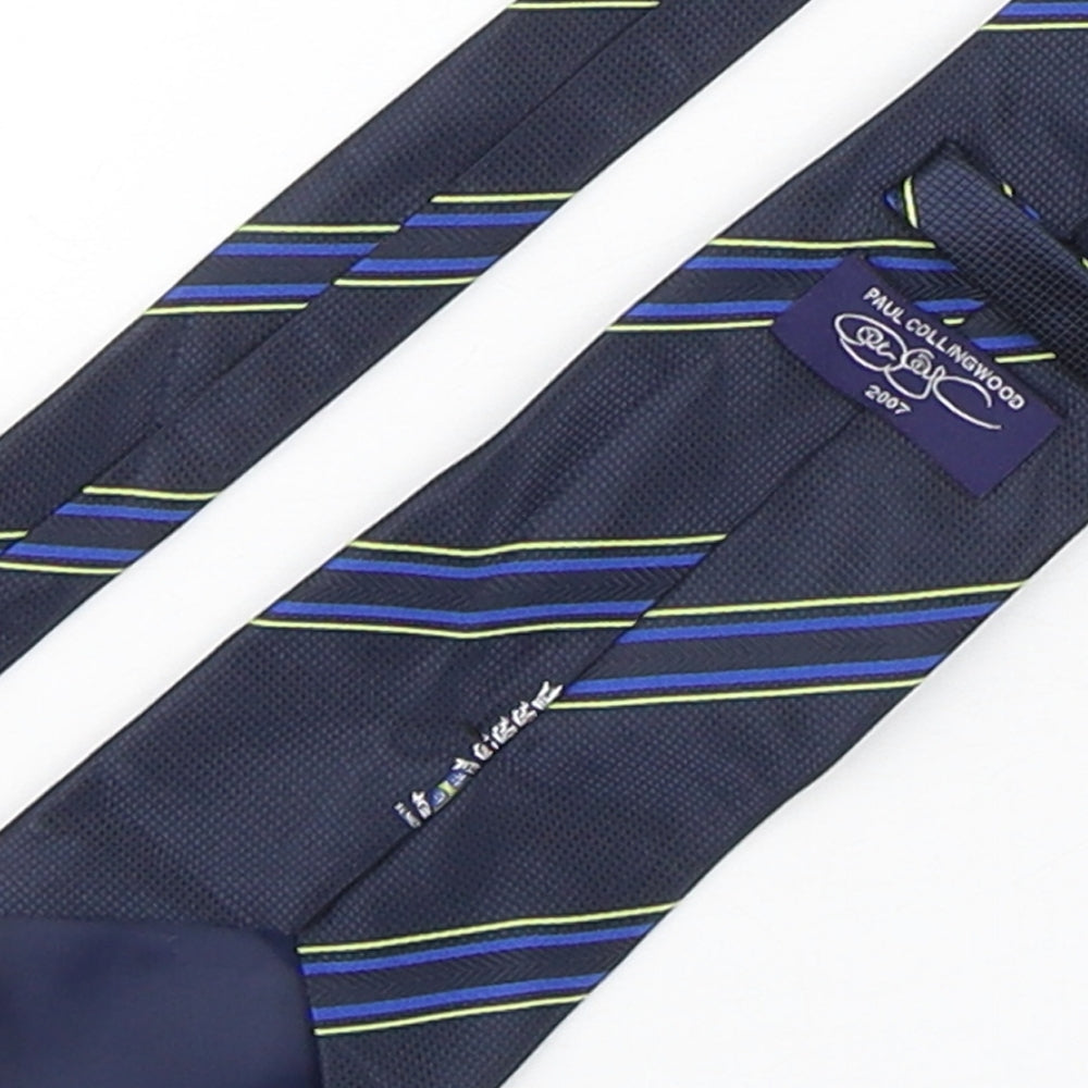 Paul Collingwood Mens Multicoloured Striped Polyester Pointed Tie One Size