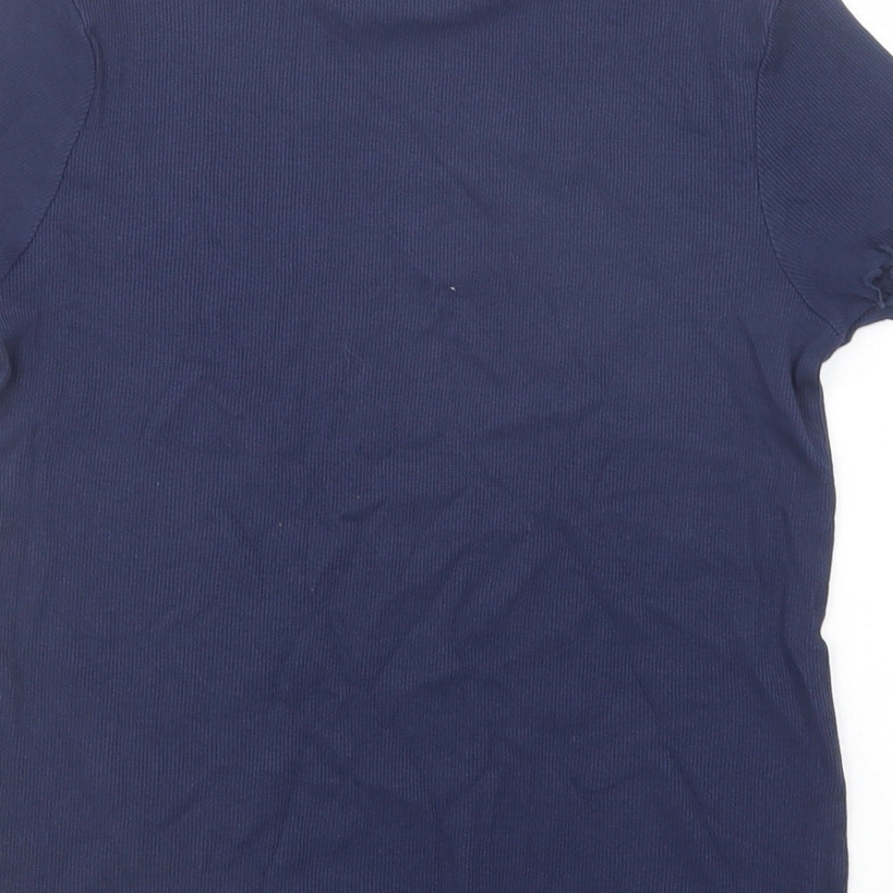 George Girls Blue Cotton Basic T-Shirt Size 12-13 Years Crew Neck Pullover
