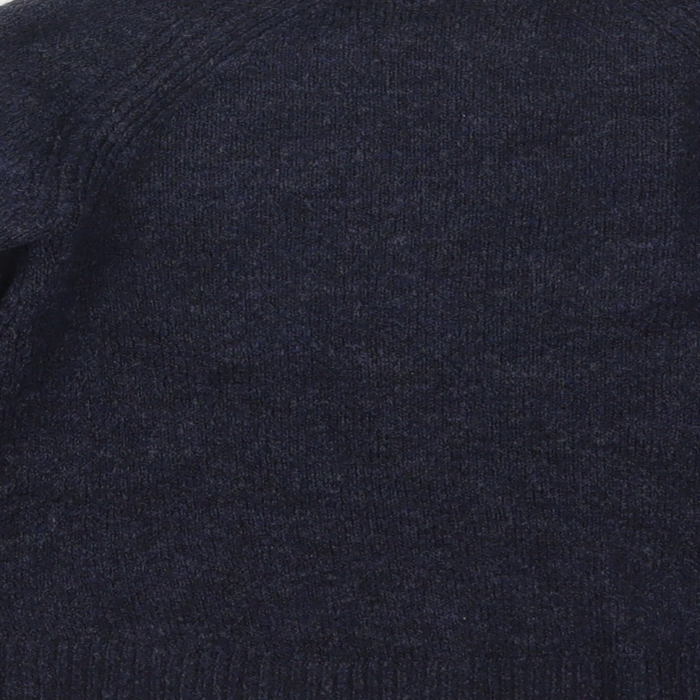 H&M Girls Blue Crew Neck Acrylic Pullover Jumper Size 9-10 Years Pullover
