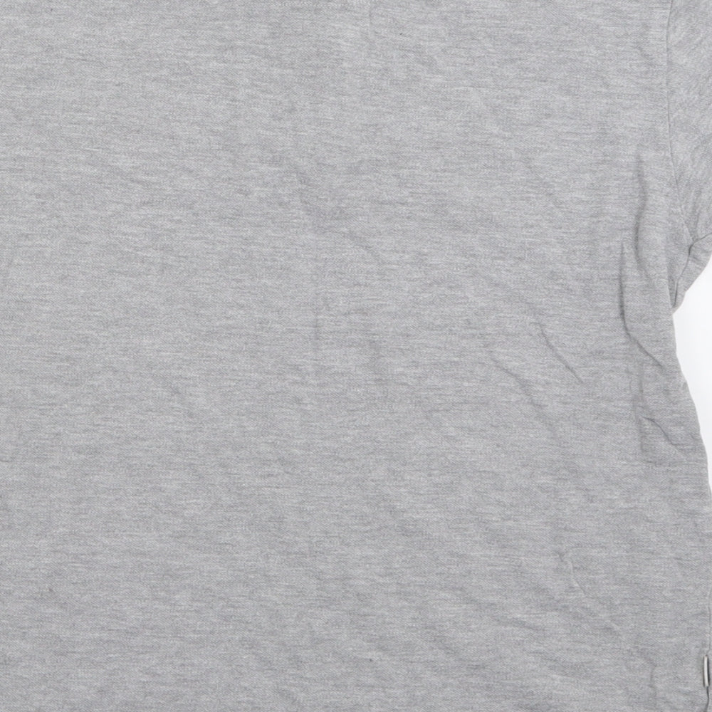 Le shark Mens Grey Cotton Polo Size S Collared Button