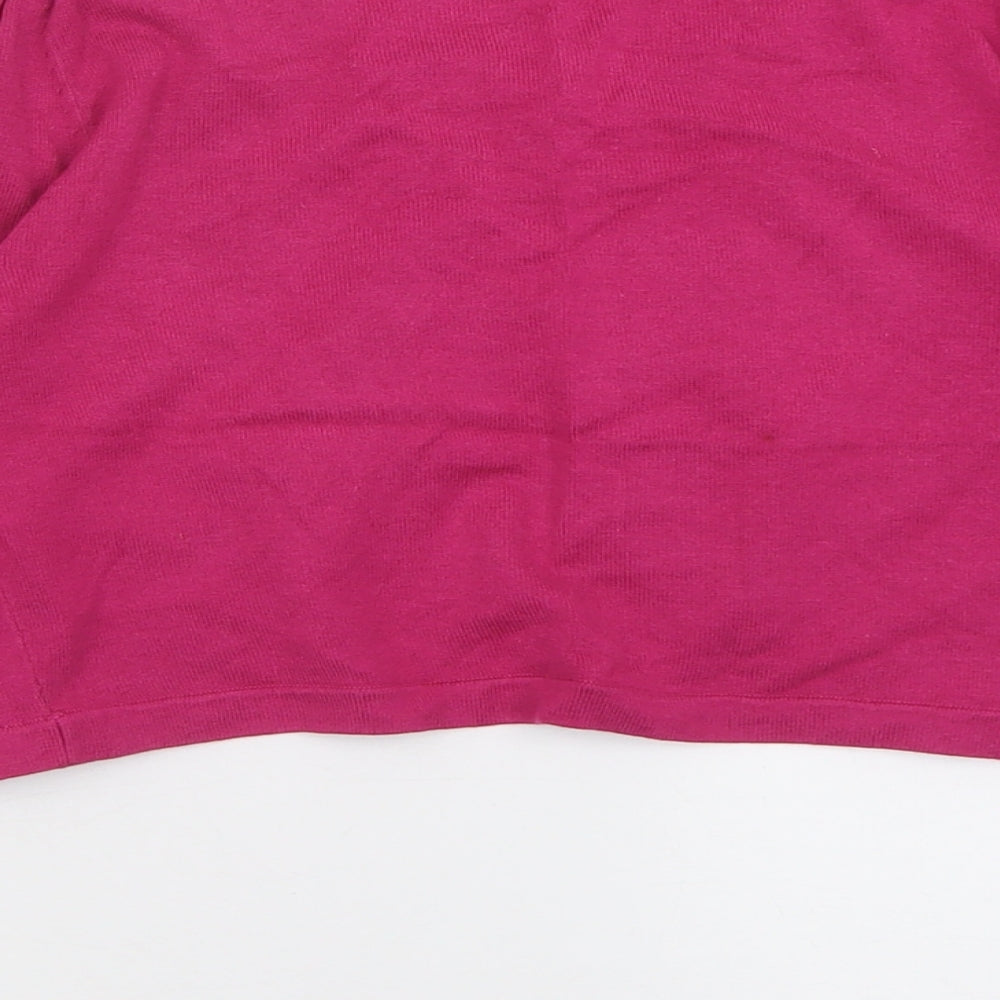 J.Taylor Womens Pink Crew Neck Cotton Cardigan Jumper Size 10