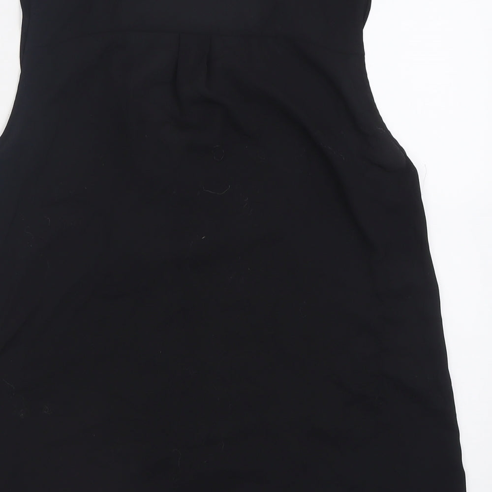 Marks & Spencer Womens Black Polyester Basic Tank Size 10 V-Neck
