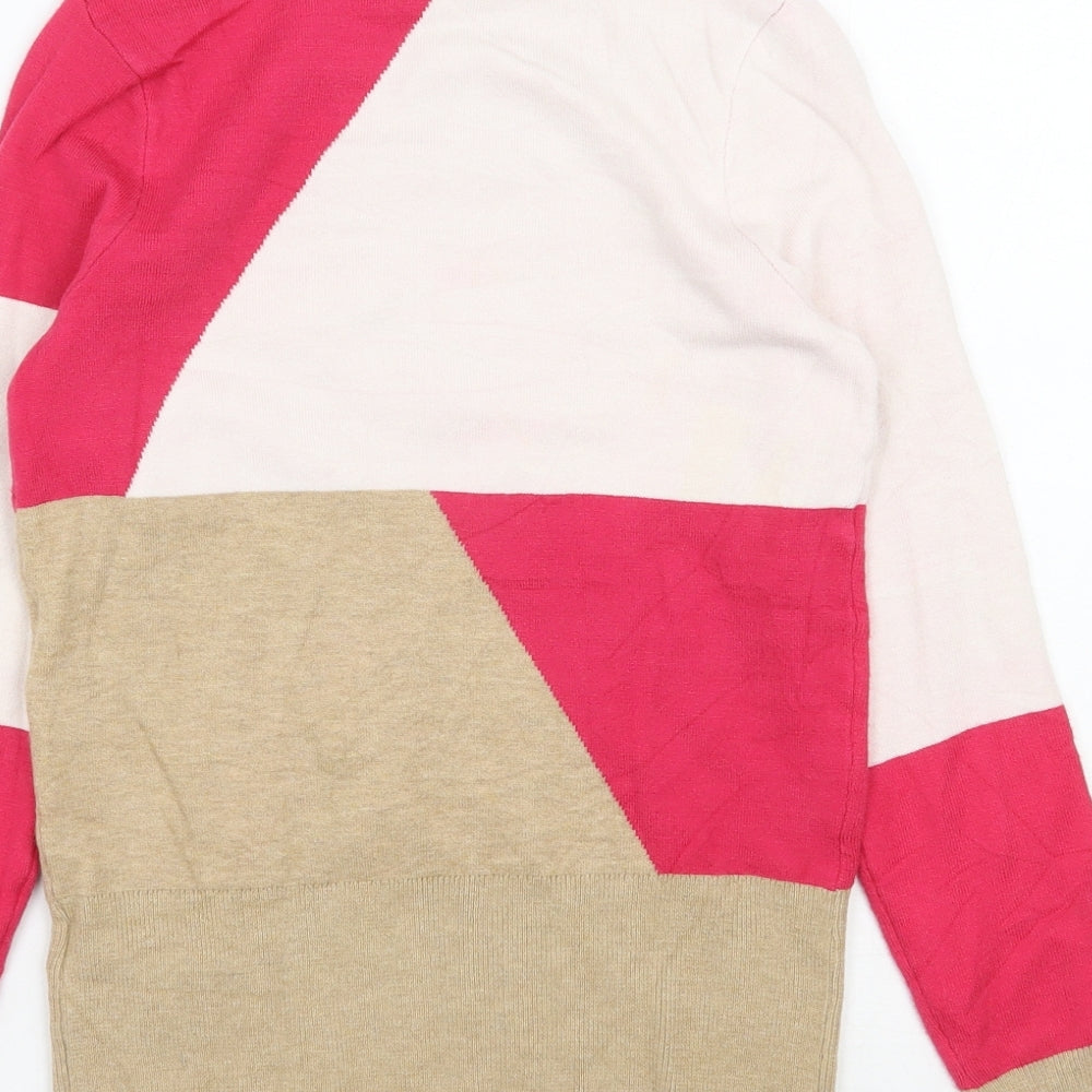 Marks & Spencer Womens Pink Mock Neck Viscose Pullover Jumper Size 8