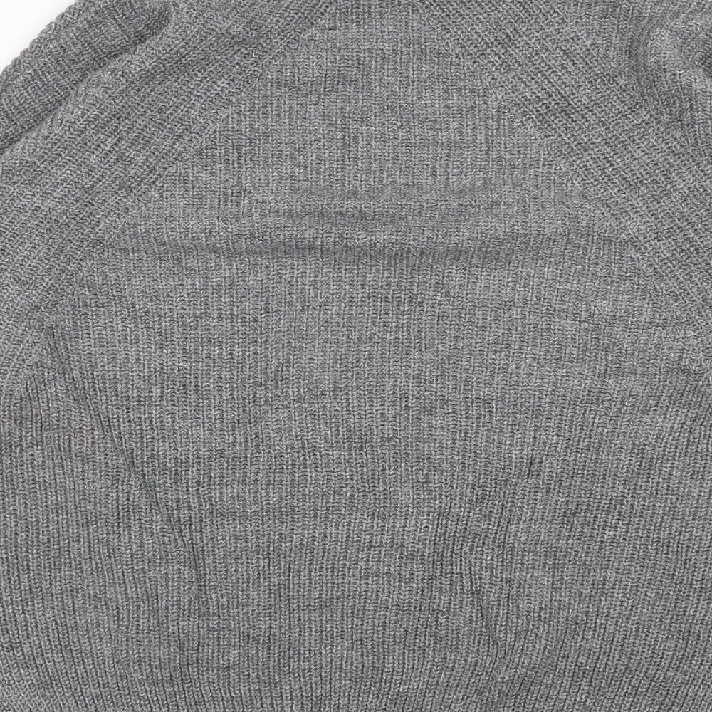 H&M Womens Grey High Neck Acrylic Pullover Jumper Size S