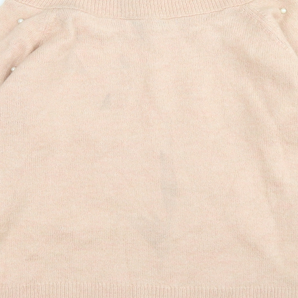NEXT Womens Pink Boat Neck Acrylic Pullover Jumper Size 10