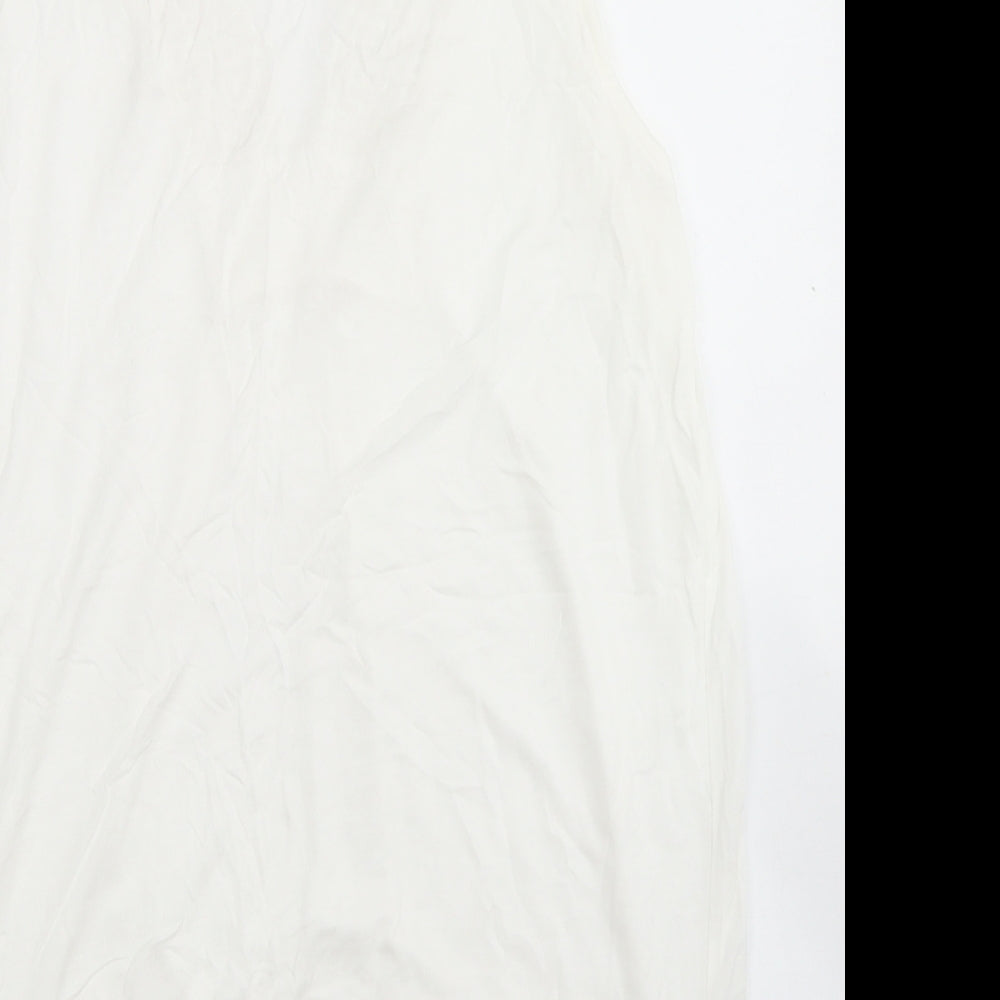 Body Flirt Womens White Viscose Basic Tank Size M V-Neck