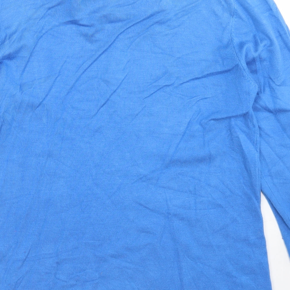 Gerard Womens Blue Round Neck Viscose Pullover Jumper Size S