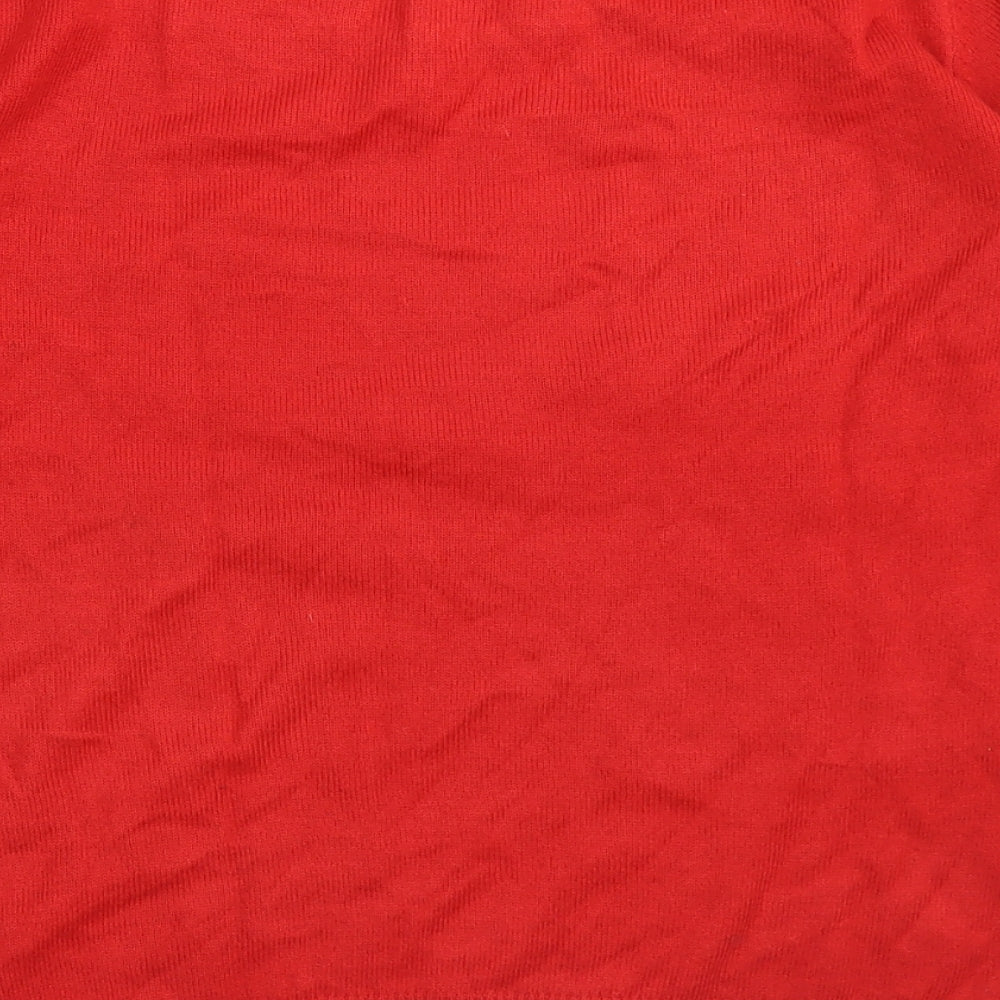 Per Una Womens Red Round Neck Acrylic Pullover Jumper Size 12