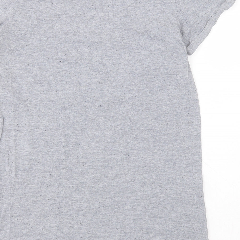 NEXT Girls Grey Cotton Basic T-Shirt Size 11 Years Round Neck Pullover