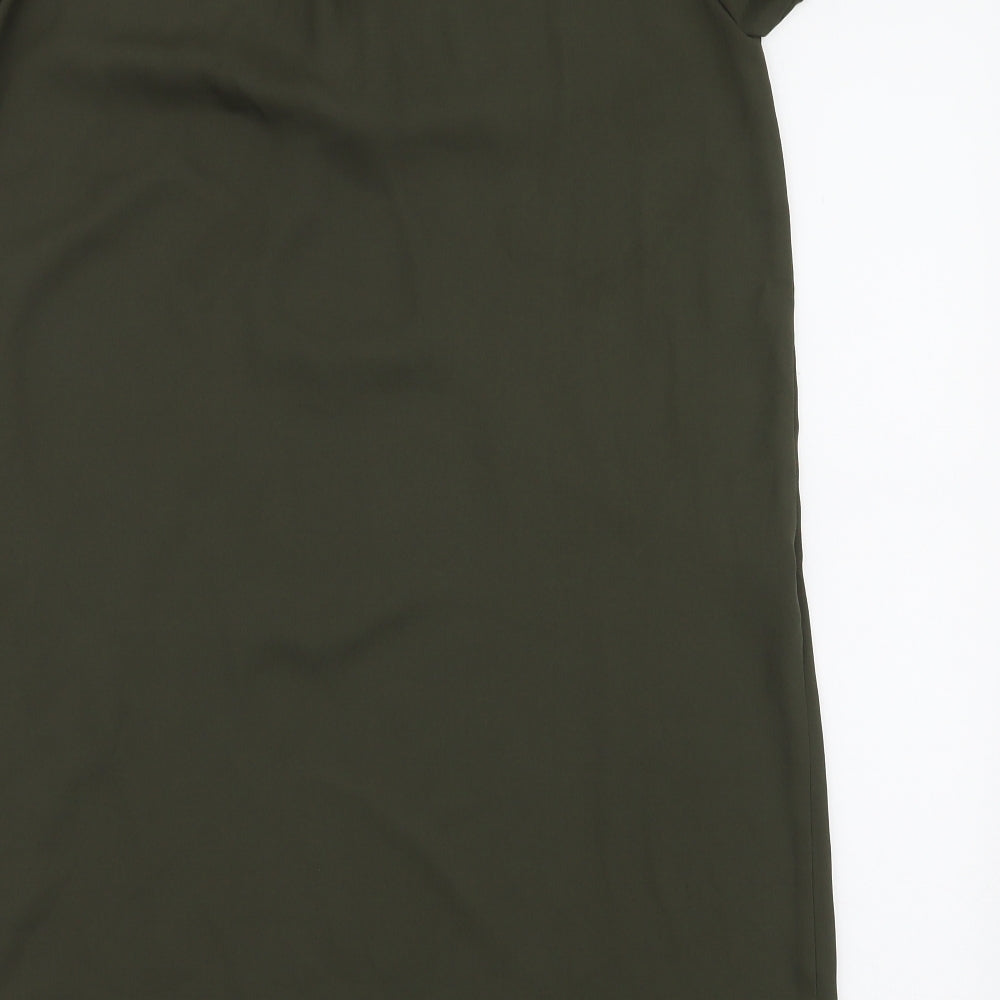 New Look Womens Green Polyester A-Line Size 8 V-Neck Pullover