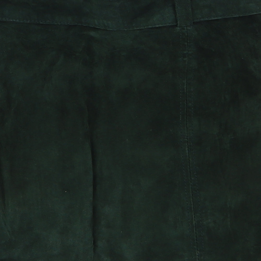 Zara Womens Green Polyester A-Line Skirt Size XS Zip
