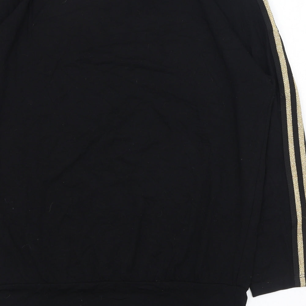 F&F Womens Black Viscose Basic T-Shirt Size 6 Round Neck