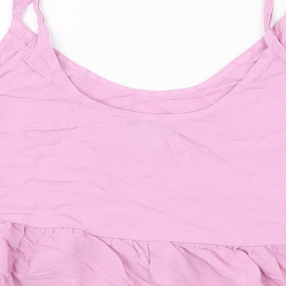 Topshop Womens Purple Polyester Camisole Tank Size 10 Scoop Neck - Croppped