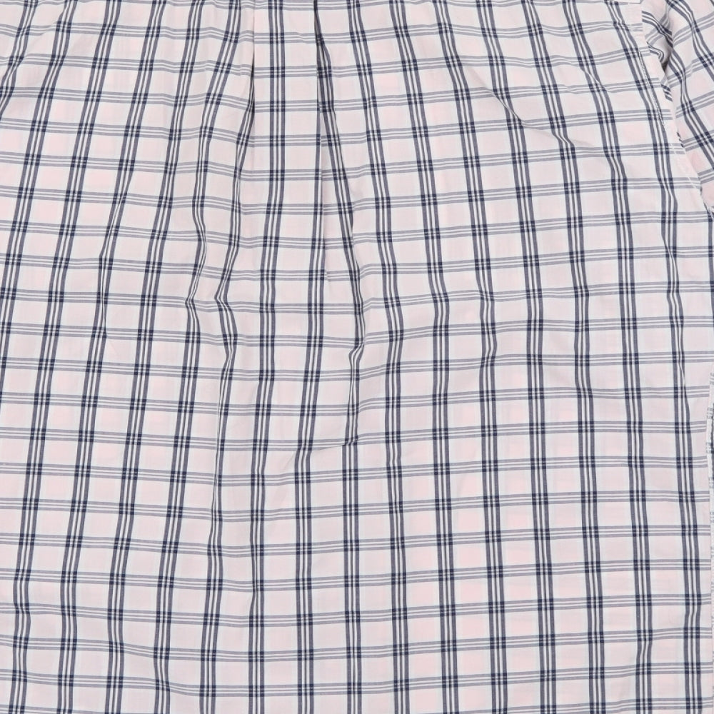 Nautica Mens Pink Plaid Cotton Button-Up Size M Collared Button