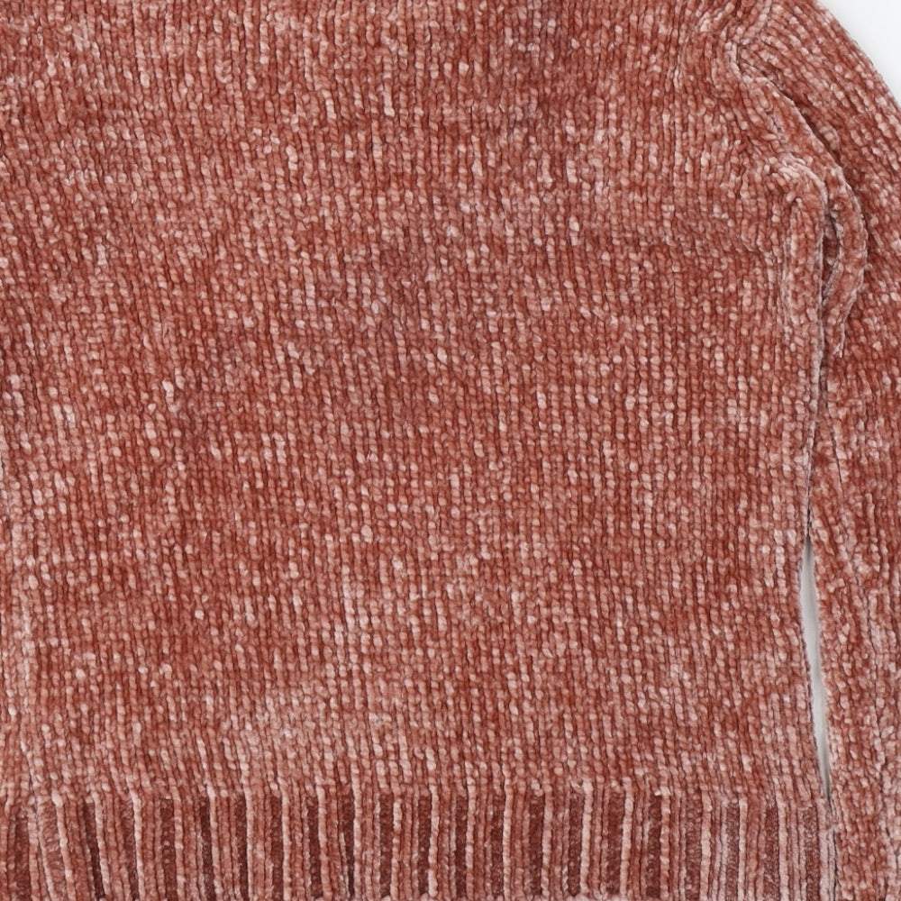 Primark Womens Pink Round Neck Polyester Pullover Jumper Size 4