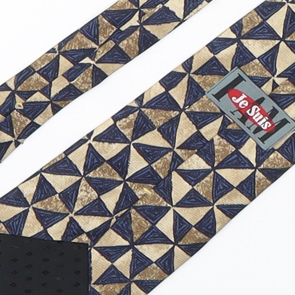 Je Suis Mens Multicoloured Geometric Silk Pointed Tie One Size