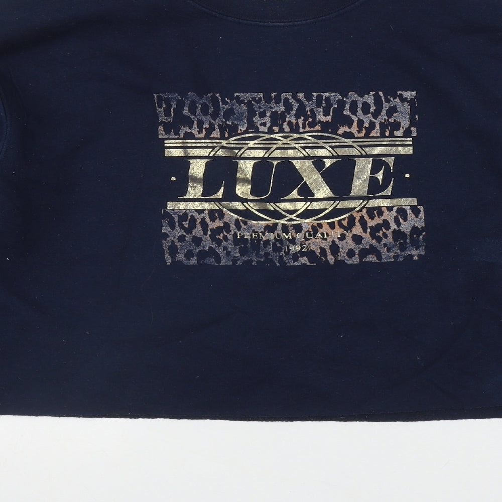 River Island Womens Blue Polyester Pullover Sweatshirt Size XS - 'LUXE'