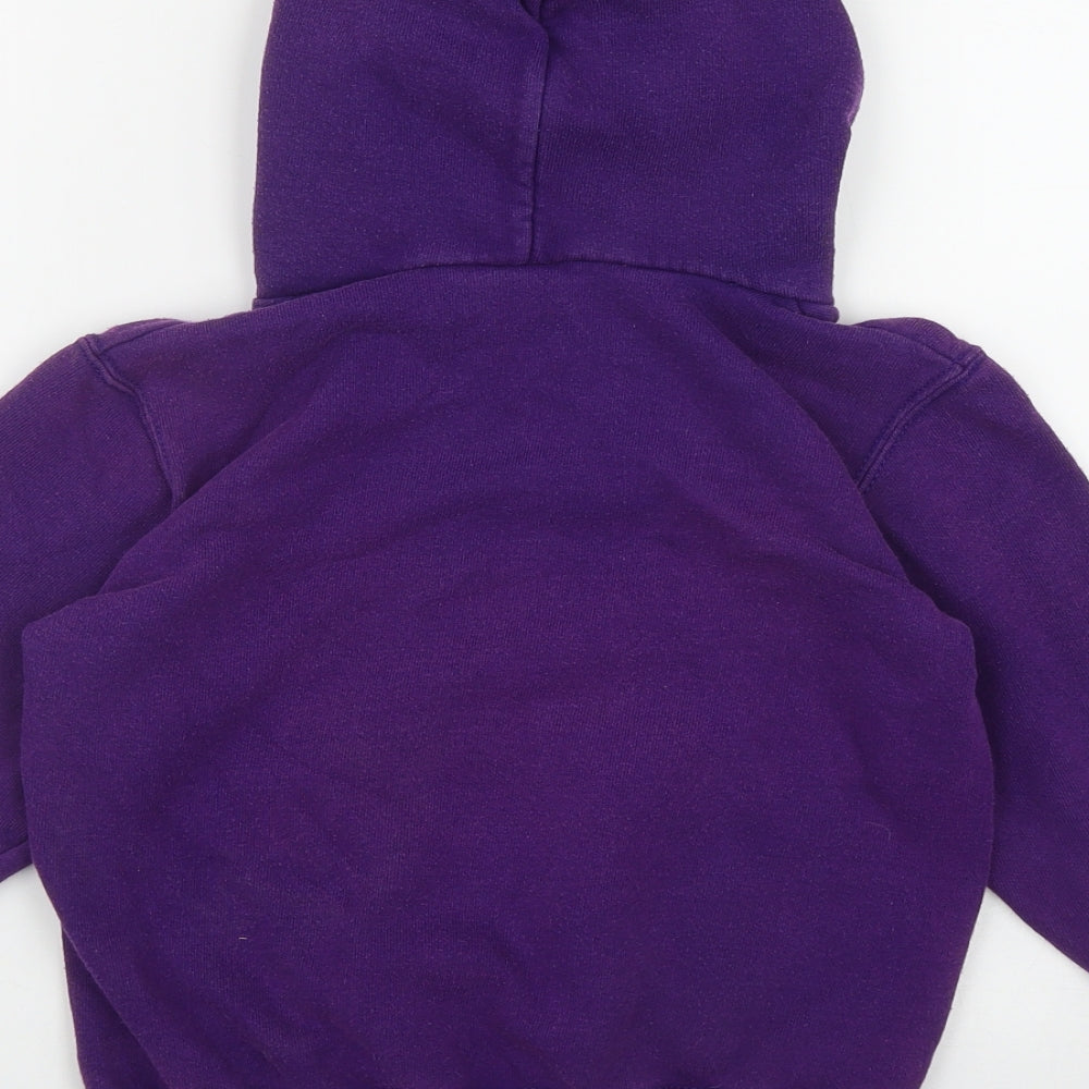 Fruit of the Loom Girls Purple Cotton Pullover Hoodie Size 5-6 Years