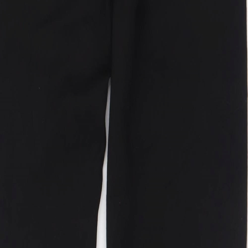 Paris Womens Black Polyester Trousers Size 28 L33 in Regular Button