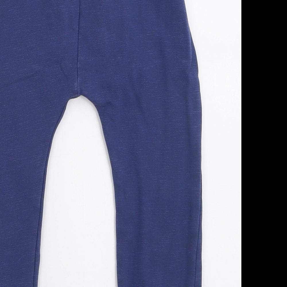 George Boys Blue Cotton Jogger Trousers Size 2-3 Years Regular Pullover