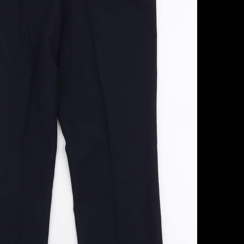 BHS Womens Blue Polyester Trousers Size 12 L28 in Regular