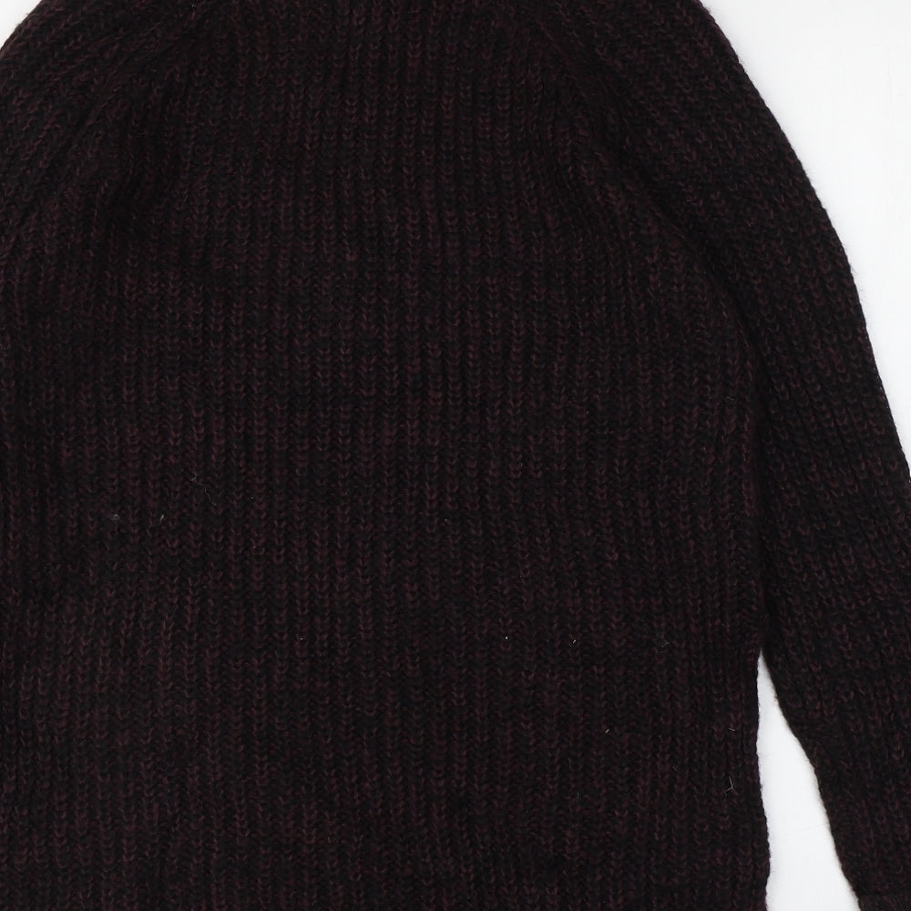 Papaya Womens Purple Roll Neck Acrylic Pullover Jumper Size S