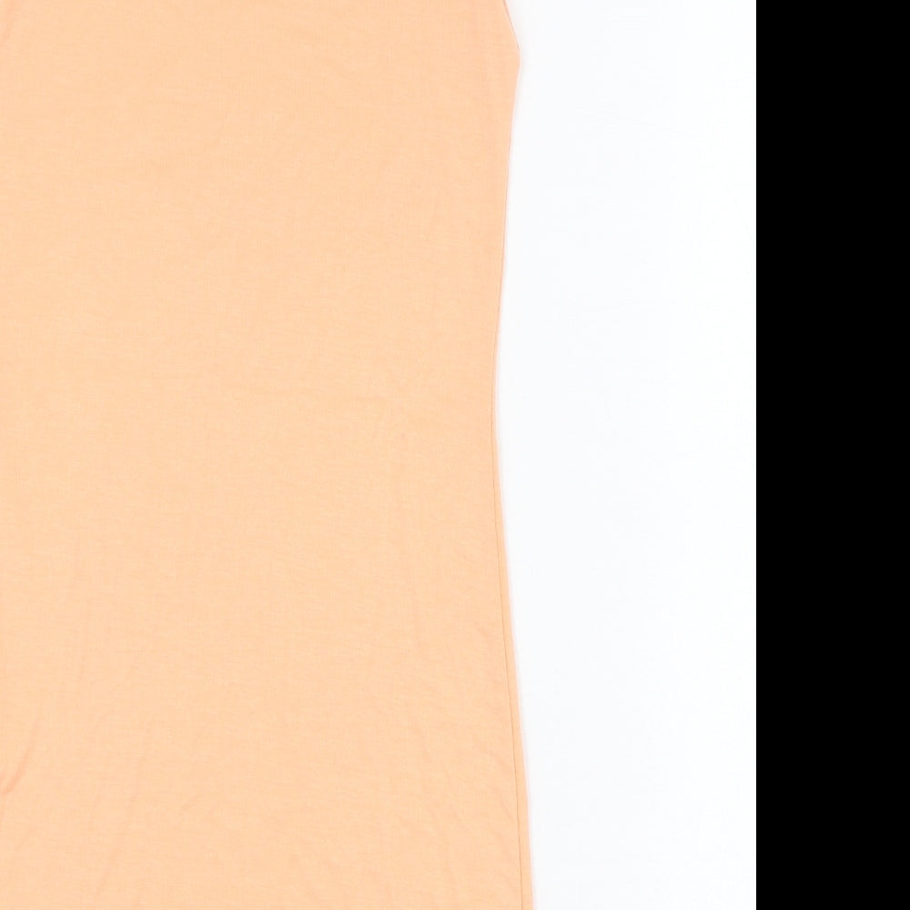 Missguided Womens Orange Polyester Pencil Dress Size 8 Square Neck Pullover