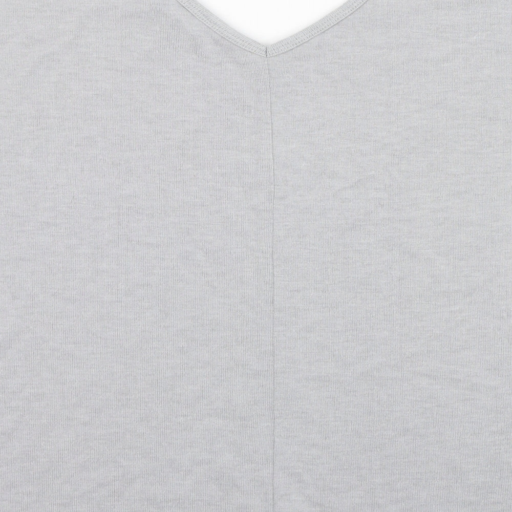 Atmosphere Womens Grey Polyester Tunic T-Shirt Size 12 V-Neck