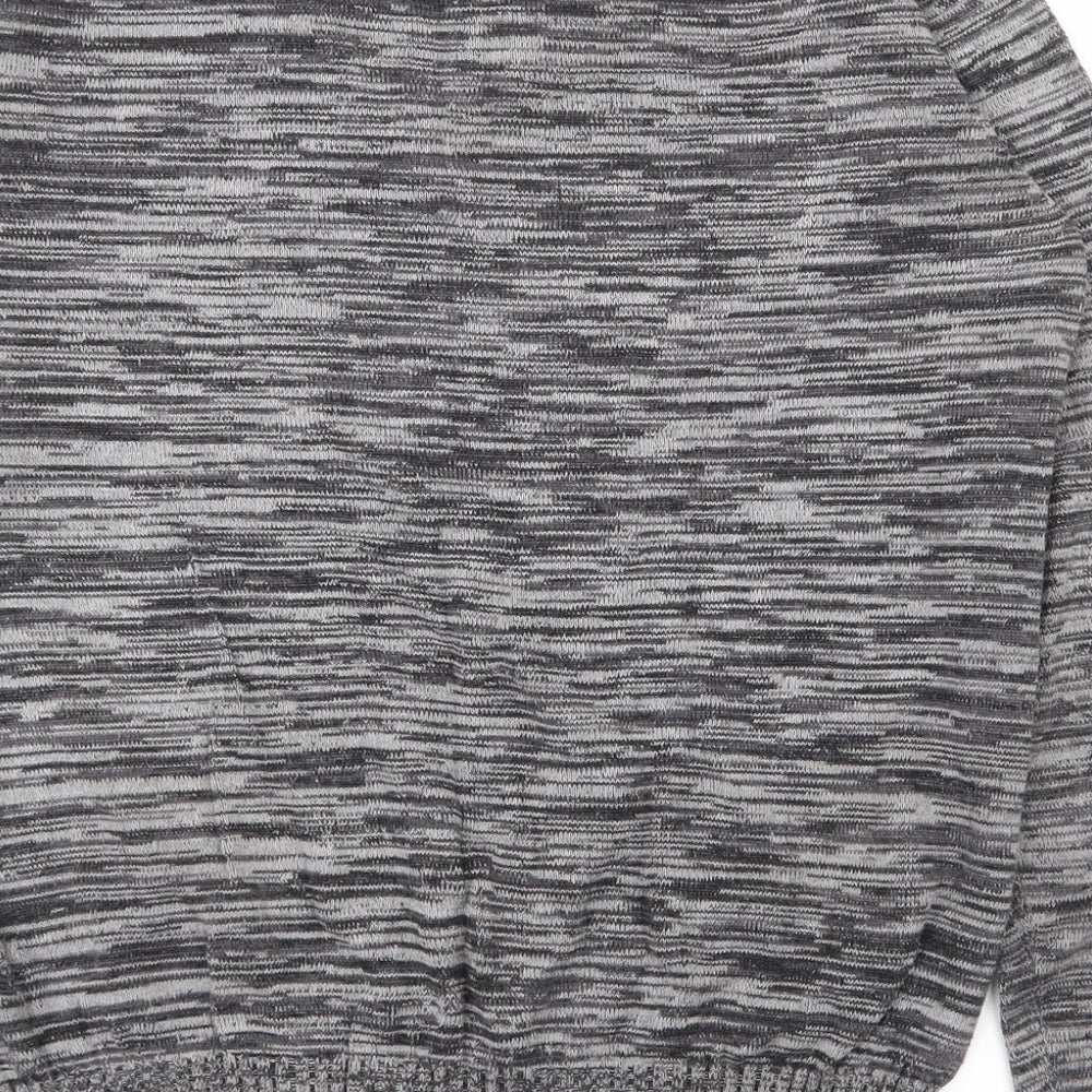 folded&hung Womens Grey V-Neck Polyester Pullover Jumper Size M