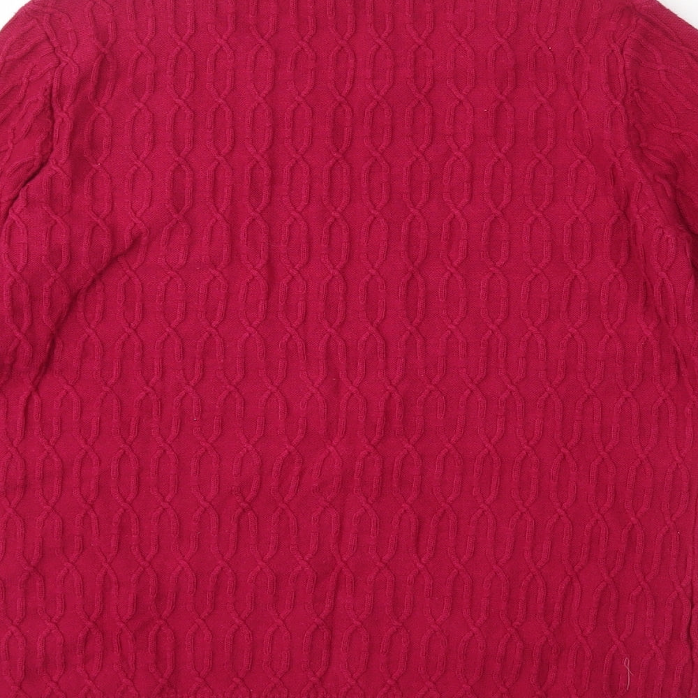Country Casuals Womens Pink Round Neck 100% Cotton Pullover Jumper Size M