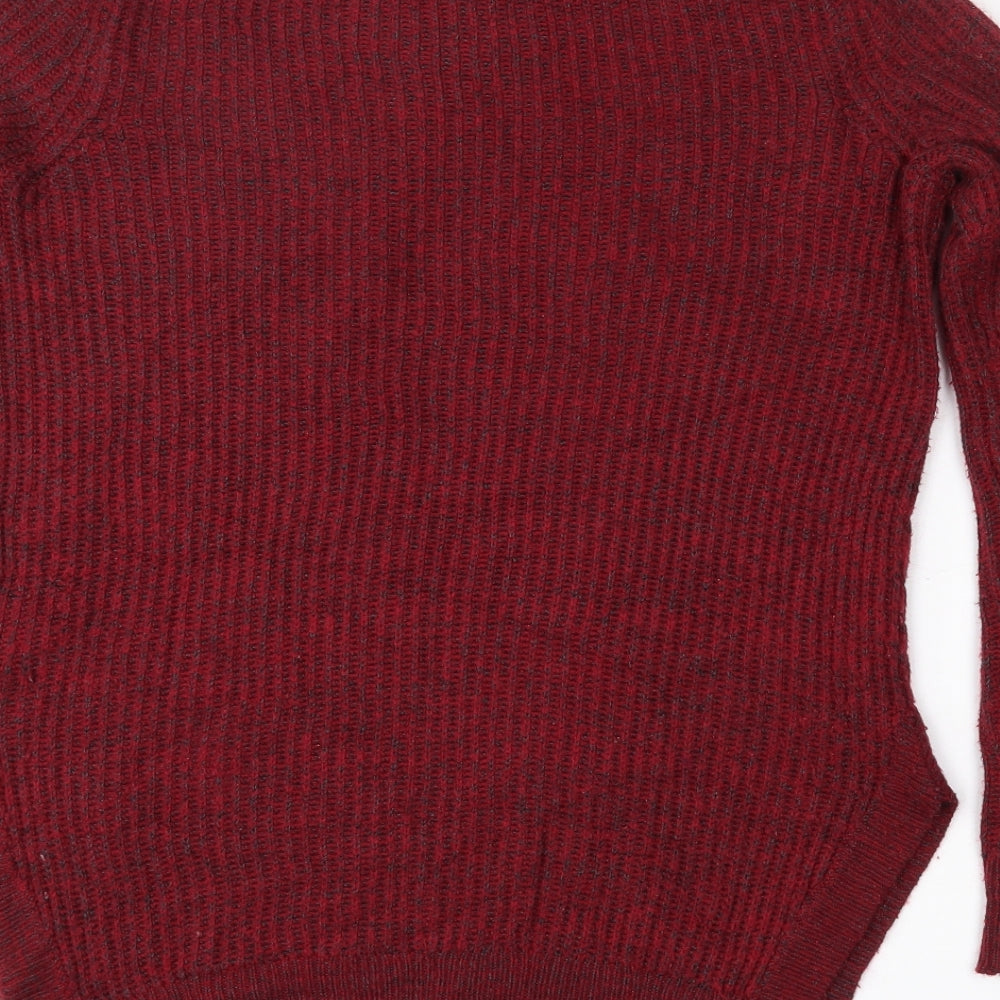 Mossimo Womens Red Round Neck Acrylic Pullover Jumper Size S