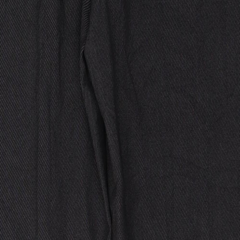 Marks and Spencer Womens Grey Polyester Trousers Size 12 L28 in Regular Button