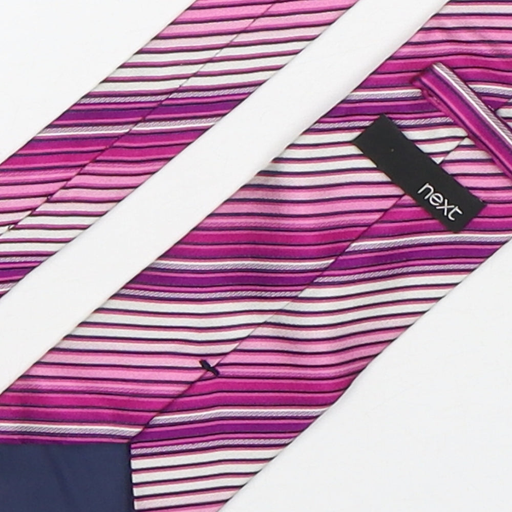 Next Mens Multicoloured Striped Silk Pointed Tie One Size