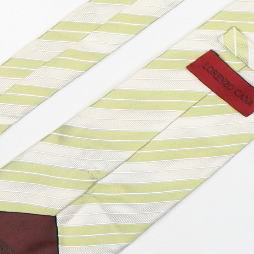 Lorenzo Cana Mens Multicoloured Striped Silk Pointed Tie One Size