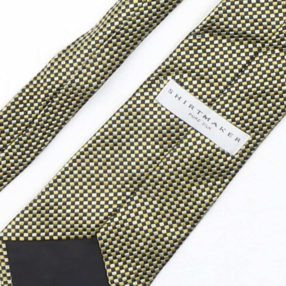 ShirtMaker Mens Multicoloured Plaids & Checks Silk Pointed Tie One Size