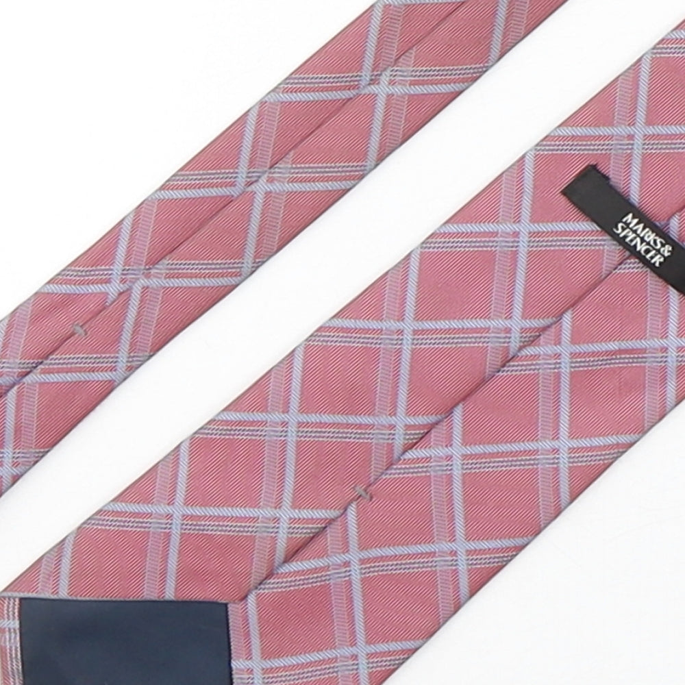 Marks & Spencer Mens Multicoloured Plaids & Checks Polyester Pointed Tie One Size
