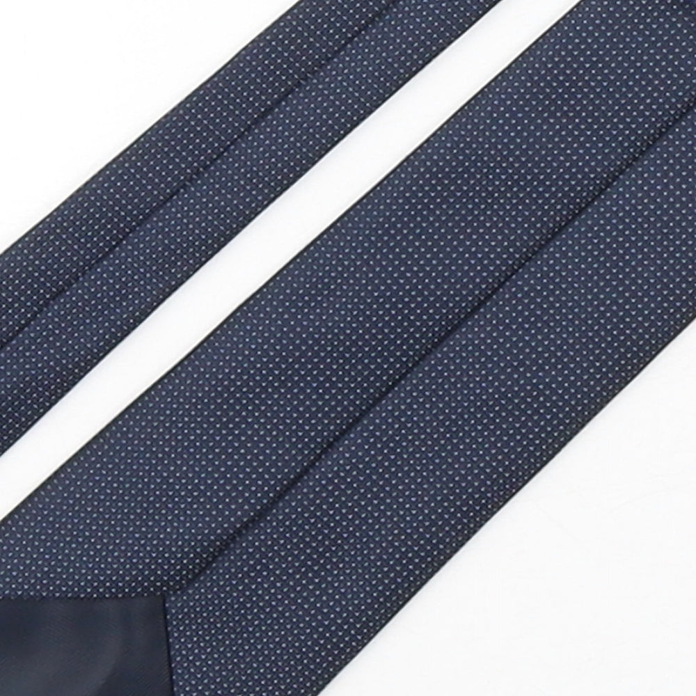 Marks & Spencer Mens Blue Polka Dot Polyester Pointed Tie One Size