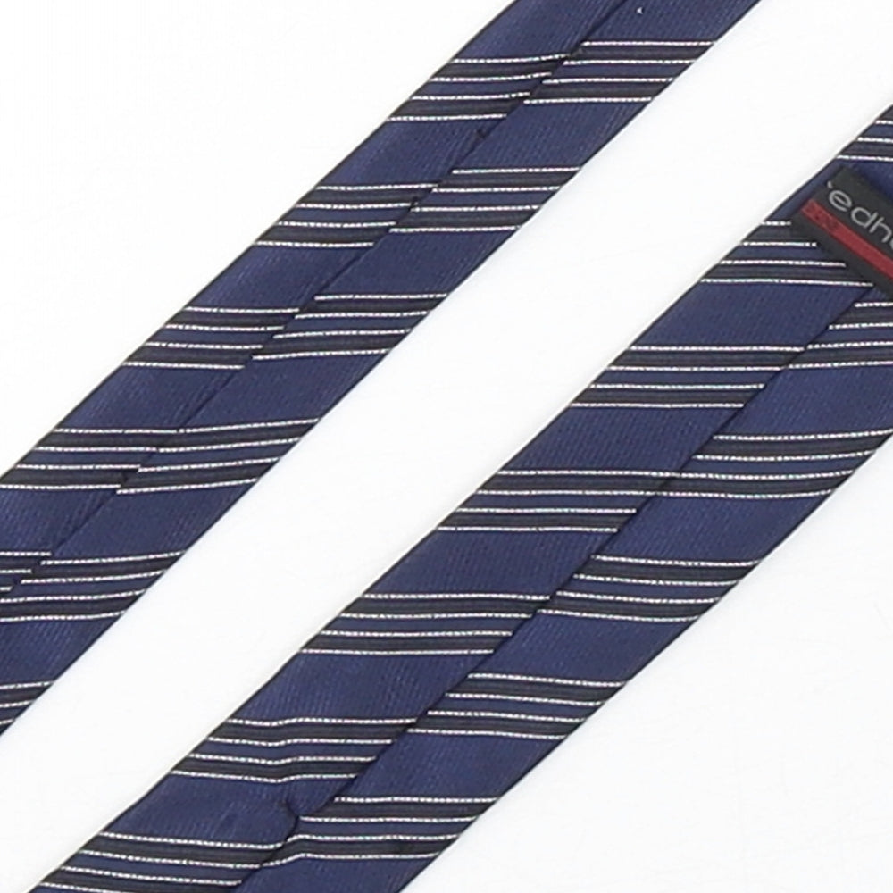 RedHerring Mens Blue Striped Polyester Pointed Tie One Size