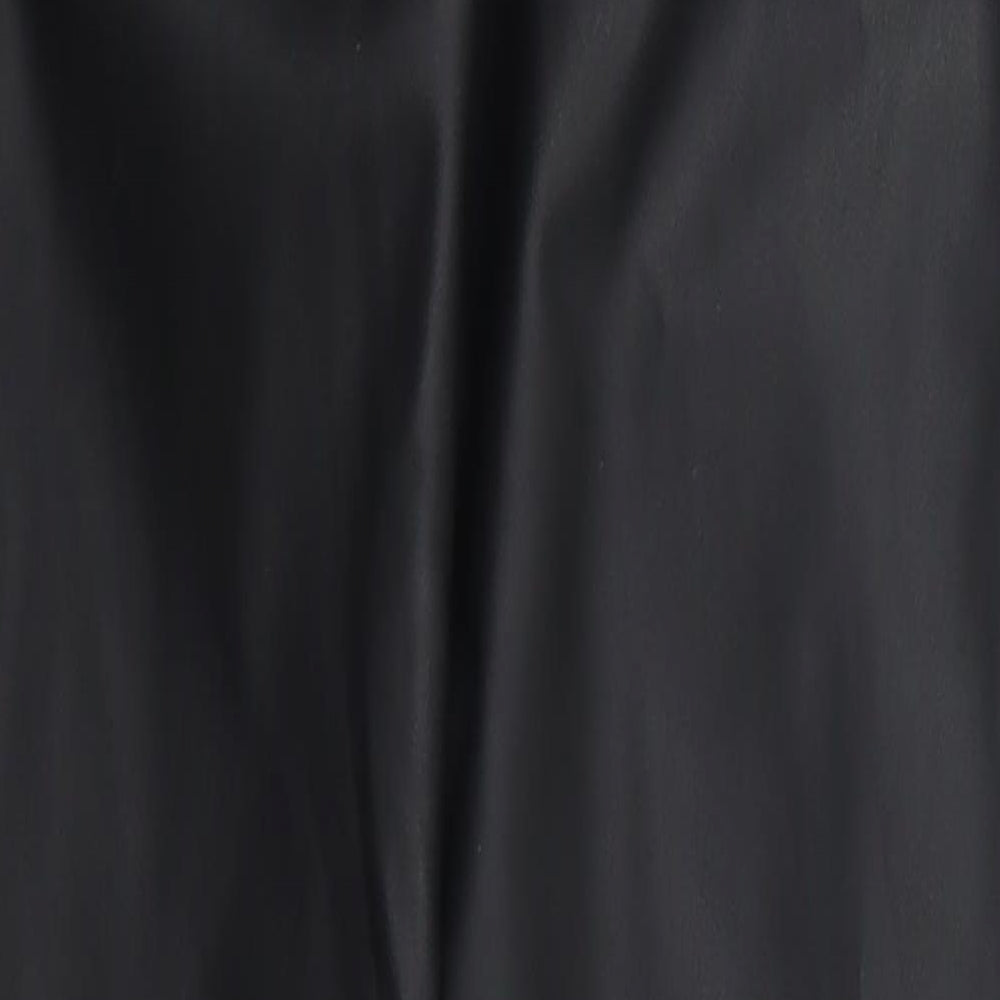 Denim Co Womens Black Polyurethane Trousers Size 6 L29 in Regular Button