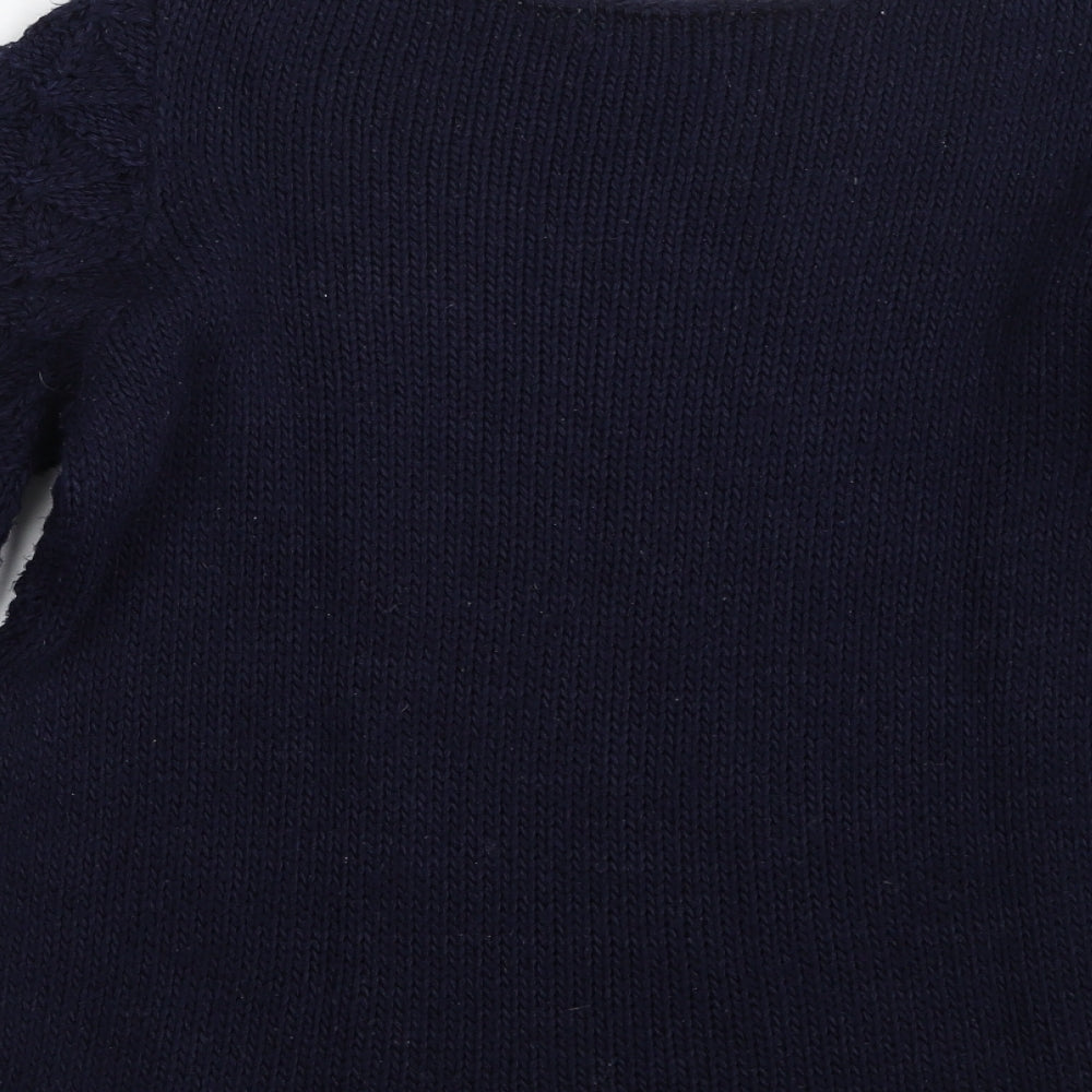 Debenhams Womens Blue Scoop Neck Acrylic Pullover Jumper Size 12